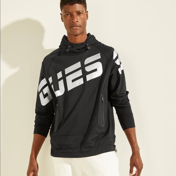 New GUESS Men’s Arden Scuba Active Hoodie - Picture 1 of 6